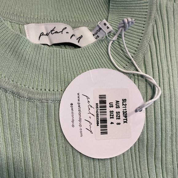 Petal & Pup NEW Milleri Knit Bodycon Open Back Dress in Sage Green Size 4 - Picture 10 of 11